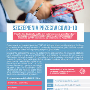 Autoryzowany punkt szczepień przeciwko COVID-19 w Przychodni Studenckiej w Lublinie